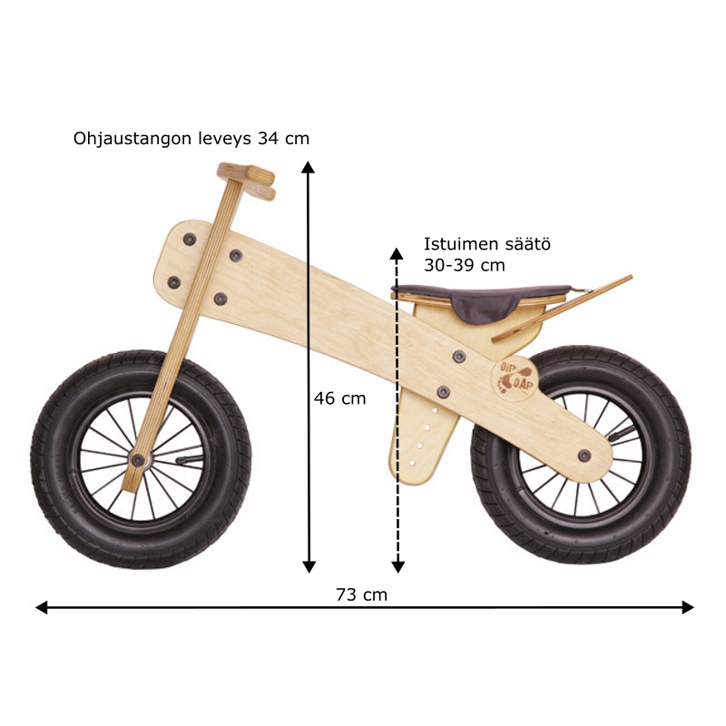 Tasapainopyörä potkupyörä mittakuva